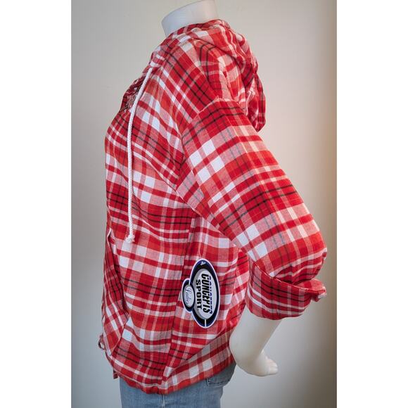 NEW Ohio State Buckeyes Concepts Sport Lightweight Flannel Plaid Hoodie Small - Picture 6 of 11